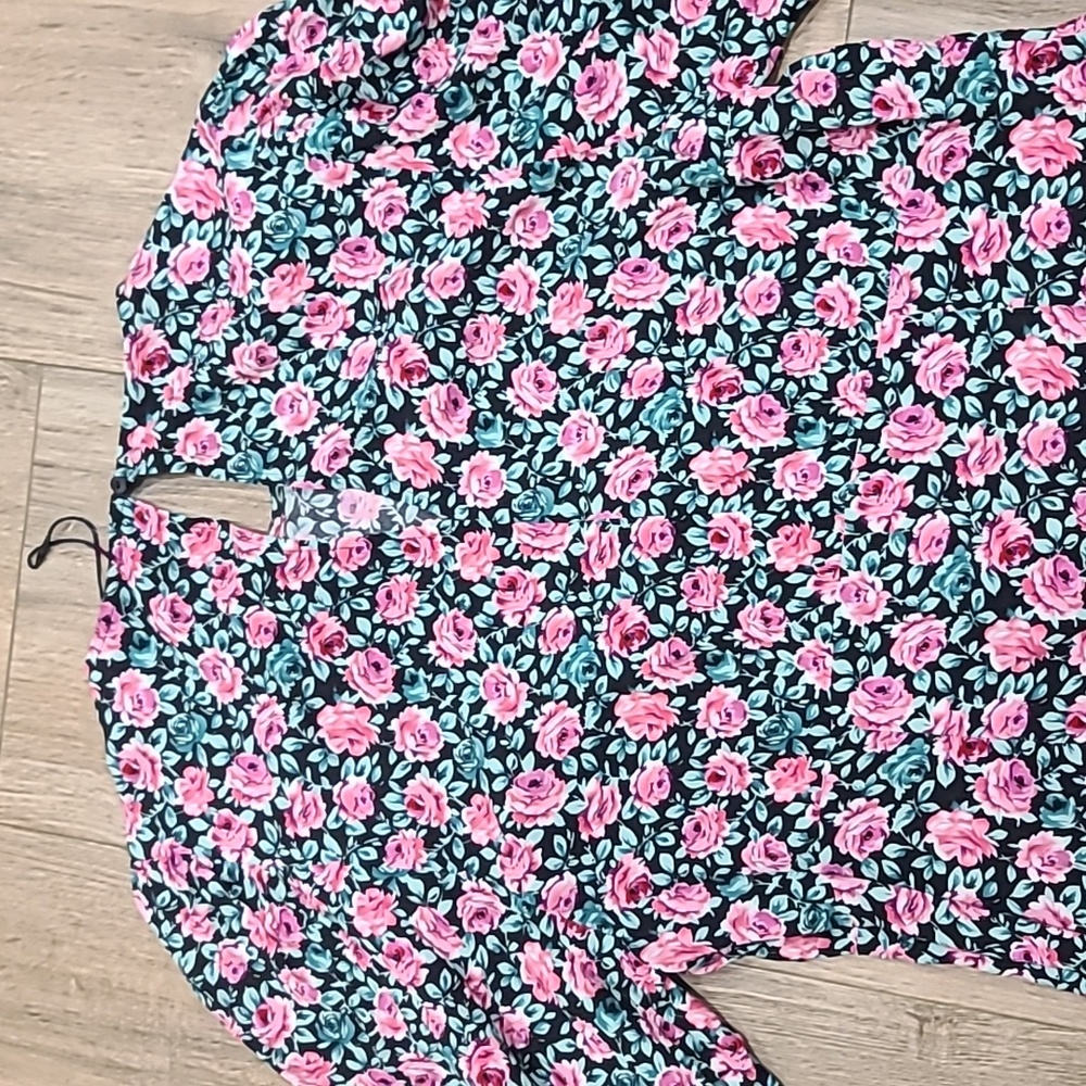 Zara floral long-sleeved mini dress, Sz Large NWOT Fits Like A Medium - Picture 7 of 7